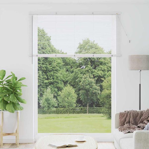 vidaXL Window Blind with Curtains Manual White Aluminium
