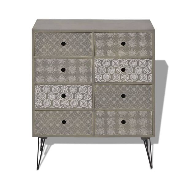 vidaXL Sideboard 8 Drawers Grey