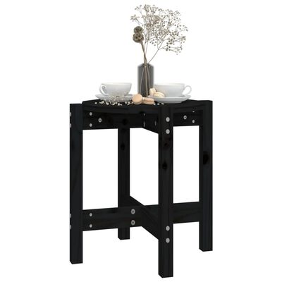 vidaXL Coffee Table Black Ø 42.5x45 cm Solid Wood Pine