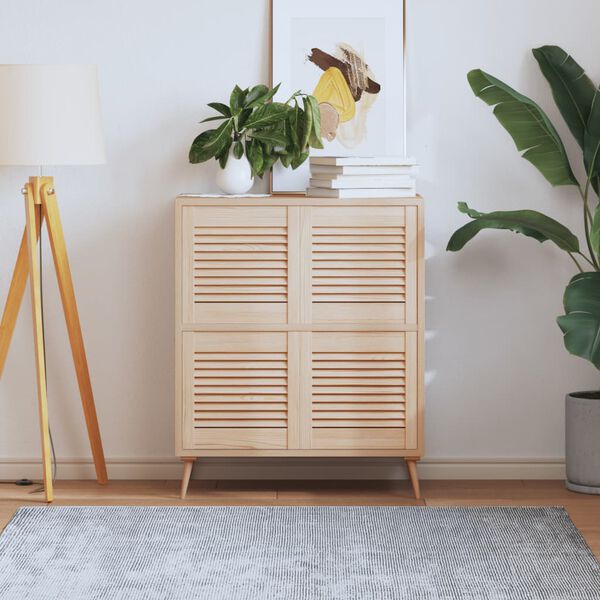 vidaXL Cabinet Doors Louvred Design 4 pcs 39.5x39.4 cm Solid Wood Pine