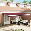 vidaXL Manual Retractable Awning Burgundy 500x300 cm