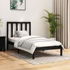 vidaXL Bed Frame without Mattress Black Solid Wood Pine 75x190 cm Small Single