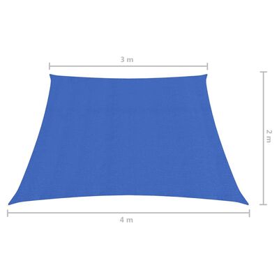 vidaXL Sunshade Sail 160 g/m² Blue 3/4x2 m HDPE