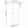 vidaXL Sliding Door White and Black 83 x 232 cm Solid Pine Wood