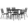 vidaXL 7 Piece Garden Dining Set Anthracite Steel