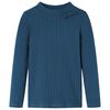 vidaXL Kids' T-shirt with Long Sleeves Rib-knit Navy Blue 140