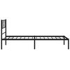 vidaXL Metal Bed Frame without Mattress with Headboard Black 75x190cm
