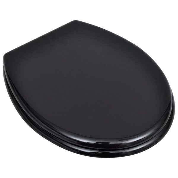 vidaXL Toilet Seats with Lids 2 pcs MDF Black