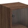 vidaXL Wall Cabinet with Glass Doors Brown Oak 35x37x68.5 cm