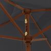 vidaXL Garden Parasol with Wooden Pole Black 198x198x231 cm