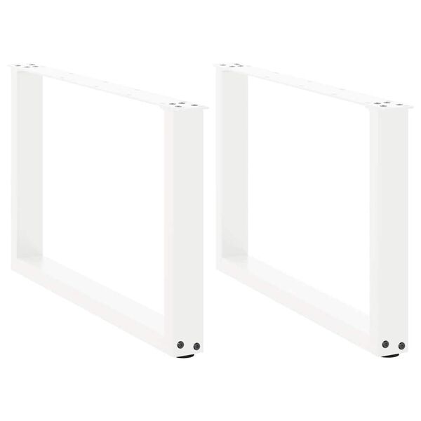vidaXL Coffee Table Legs U-Shaped 2 pcs White 60x(42-43) cm Steel