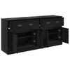 vidaXL Sideboards 2 pcs Black Oak 70 x 35.5 x 67.5 cm Engineered Wood