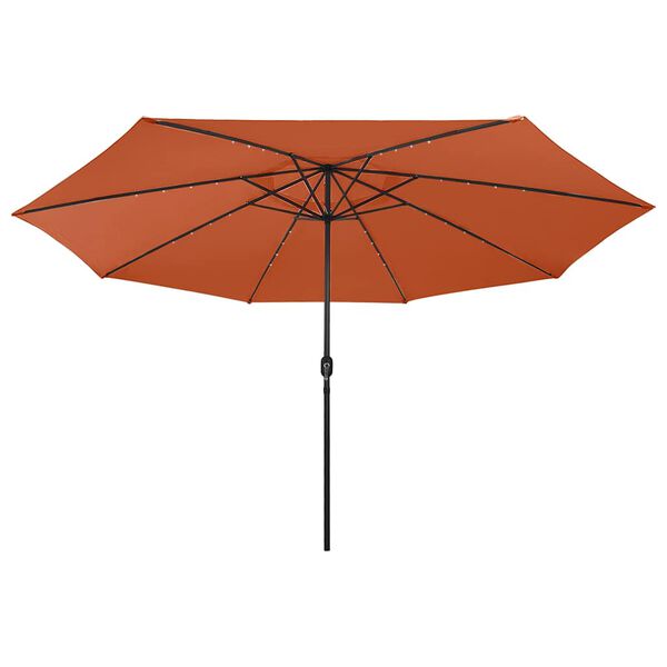 vidaXL Garden Parasol with LED Lights 400 cm Terracotta