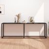 vidaXL Console Table Black Marble 220x35x75.5cm Tempered Glass