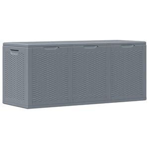 vidaXL Garden Storage Box Grey PP Rattan 270 L