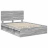 vidaXL Bed Frame Grey Sonoma 140 x 190 cm Solid Pine Wood