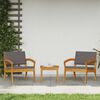 vidaXL Garden Chair with Cushion 2 pcs Brown Solid Acacia wood