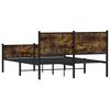 vidaXL Metal Bed Frame without Mattress Smoked Oak 140x190 cm
