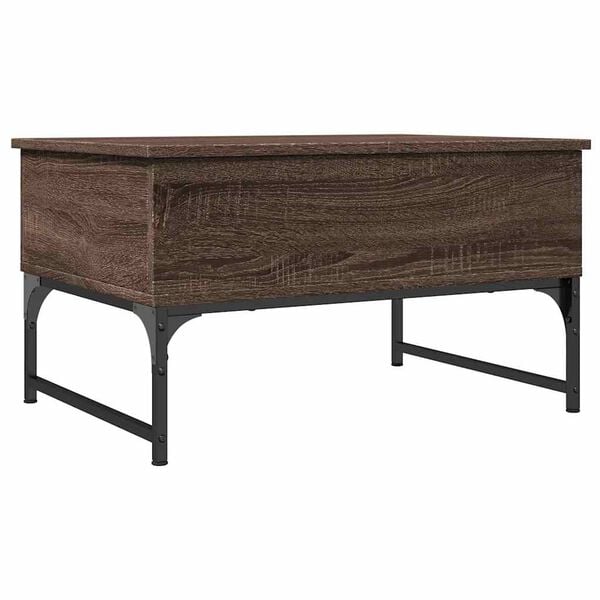 vidaXL Coffee Table Brown Oak 70x50x40 cm Engineered Wood and Metal