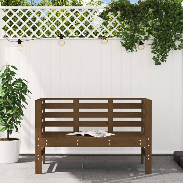 vidaXL Garden Bench Honey Brown 111.5x53x71 cm Solid Wood Pine