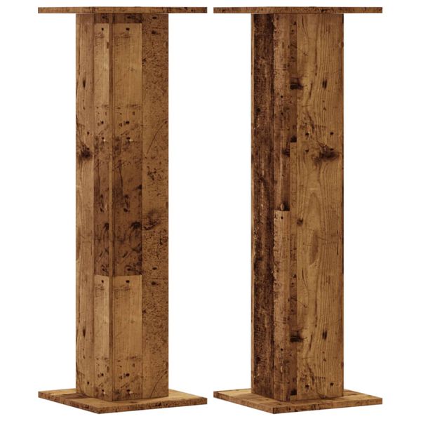 vidaXL Speaker Stands 2 pcs Old Wood 30x30x95 cm Engineered Wood