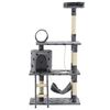 vidaXL Cat Tree with Sisal Scratching Posts 140 cm Grey Paw Prints