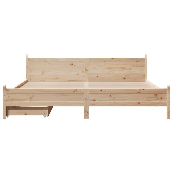 vidaXL Bed Frame without Mattress 180x200 cm Super King Solid Wood Pine