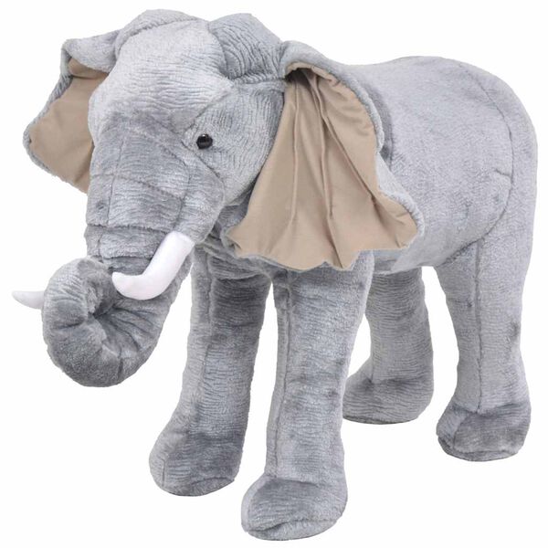 vidaXL Standing Plush Toy Elephant Grey XXL