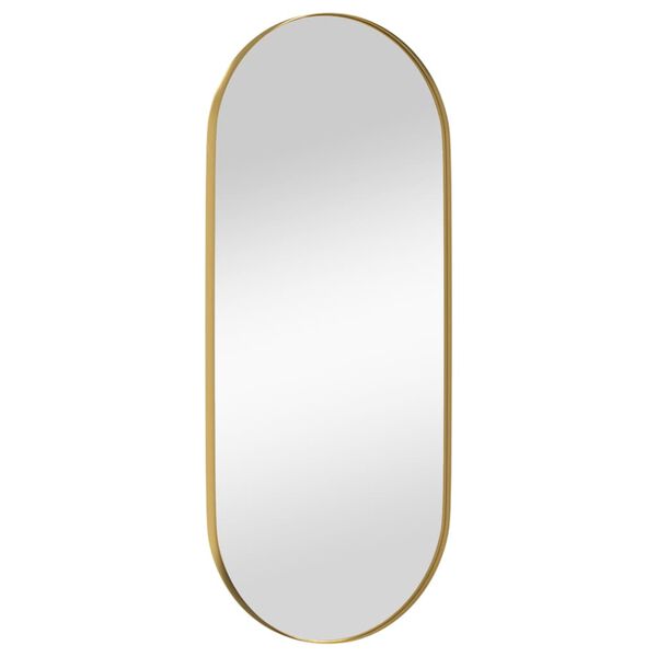 vidaXL Wall-mounted Mirror Gold 30x70 cm Oval