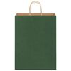 vidaXL Paper Bags 50 pcs with Handles Green 32x12x42 cm