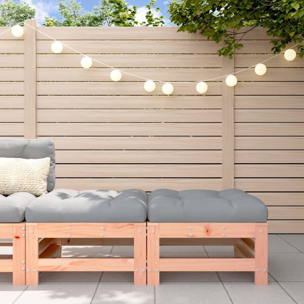 vidaXL Garden Footstools with Cushions 2pcs Solid Wood Douglas