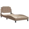 vidaXL Bed Frame without Mattress "Zadar" Cappuccino 90x190 cm Single Faux Leather