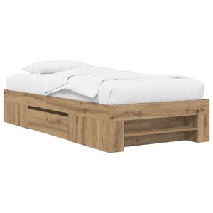 vidaXL Bed Frame with Storage Artisian Oak 80 x 200 cm Engineered Wood