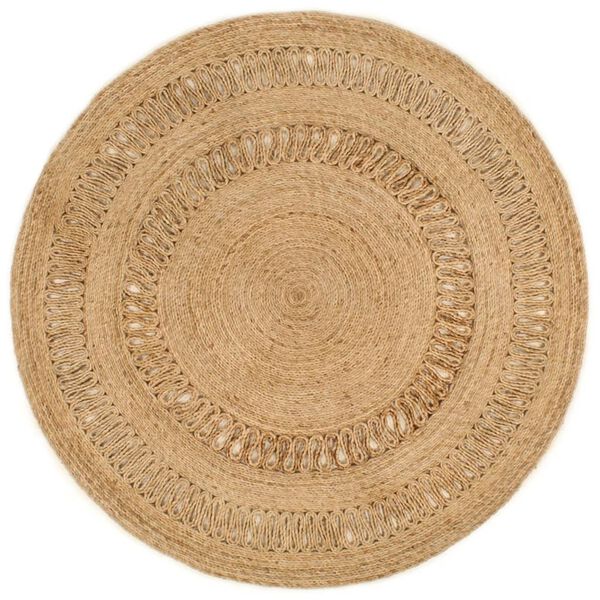vidaXL Area Rug Hand-braided Jute 150 cm Round