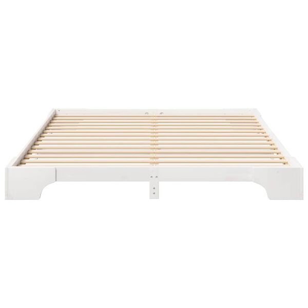vidaXL Bed Frame White 200 x 210 cm Solid Pine Wood