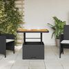 vidaXL Garden Table Black 80x80x71 cm Poly Rattan and Acacia Wood