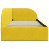 vidaXL Corner Bed Frame with Headboard Yellow 90 cm x 190 cm Fabric