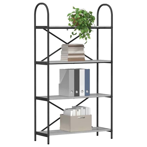 vidaXL Bookshelf Grey Sonoma 80 x 30 x 146 cm Engineered wood