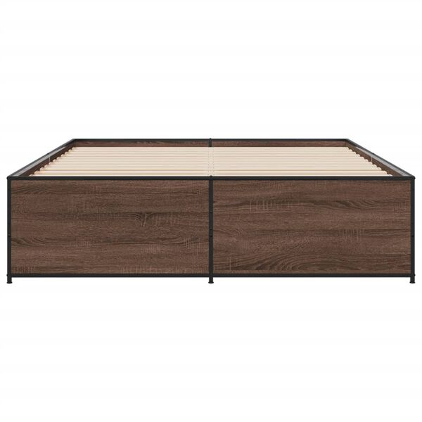 vidaXL Bed Frame without Mattress Brown Oak 140x200 cm
