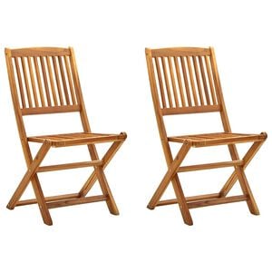 vidaXL Folding Chairs 2 pcs Solid Acacia Wood