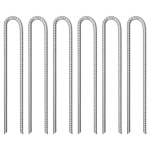 vidaXL Tent Pegs 6 pcs U-shaped 41.5 cm &Oslash;12 mm Galvanised Steel