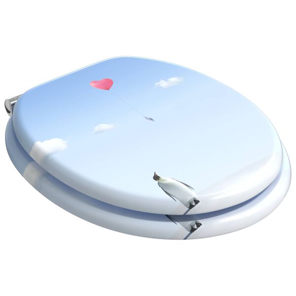 vidaXL Toilet Seat Blue 44 x 38 cm MDF board