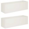 vidaXL Garden Planter 2 pcs White 100 x 30 x 30 cm Cold-rolled Steel