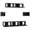 vidaXL TV Cabinet Set Wall-mounted 7 pcs Black Oak Engineered Wood