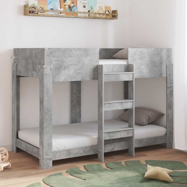 vidaXL Bunk Bed for Kids Concrete Grey 80 x 160 cm Engineered Wood