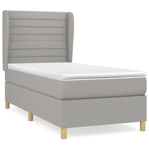 vidaXL Box Spring Bed with Mattress Light Grey 80x200 cm Fabric