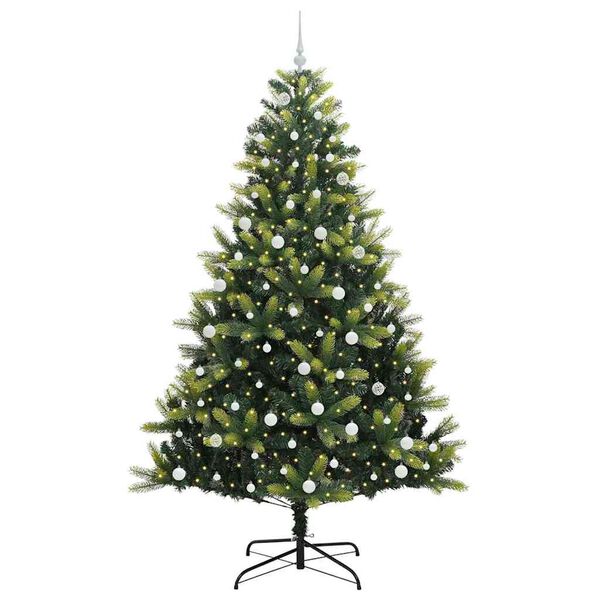 vidaXL Artificial Hinged Christmas Tree 300 LEDs Green 240 cm