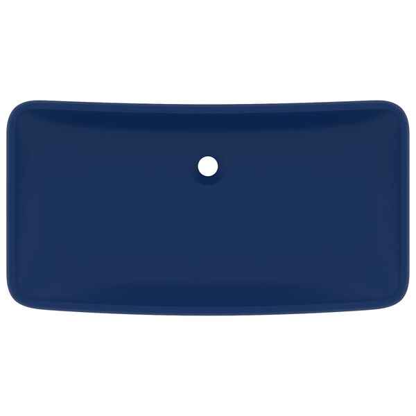 vidaXL Luxury Basin Rectangular Matt Dark Blue 71x38 cm Ceramic