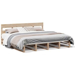 vidaXL Bed Frame without Mattress 180x200 cm Super King Solid Wood Pine