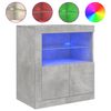 vidaXL Sideboard with LED Lights Concrete Grey 60,5x37x67 cm